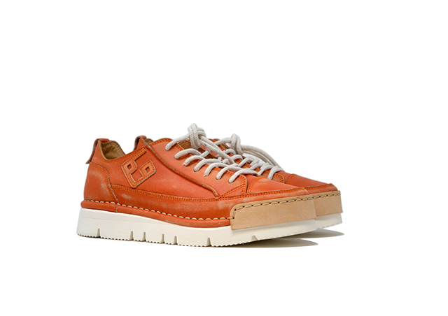 Model "LA PAPAYA" - Handmade Shoe in 100% Leather Made in Italy