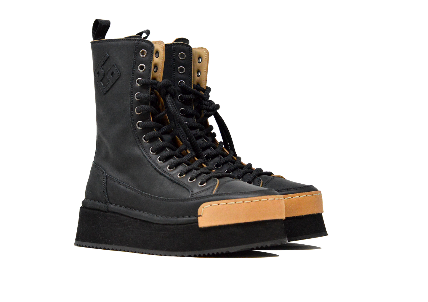 "LA ROCK BLACK" - 100% Handmade Leather Boot Made in Italy