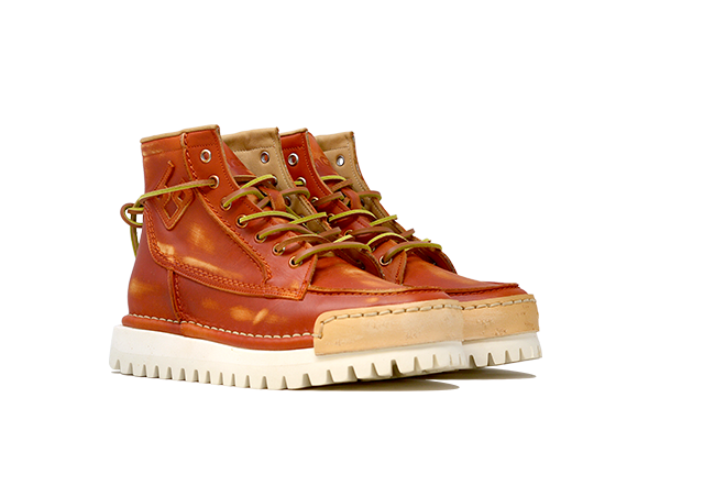 "LA YANKEE ARANCIO" | Men - 100% Handmade Leather Ankle Boot Made in Italy