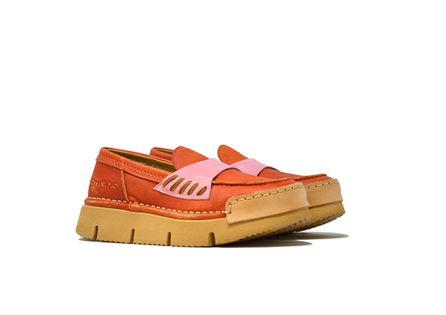 "LA PENNY ARANCIO H" - Mocassino Artigianale in Pelle 100% fatto in Italia