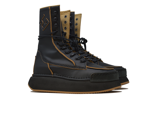 "LA BIKER NERA" |Women - 100% Handmade Leather Ankle Boot Made in Italy
