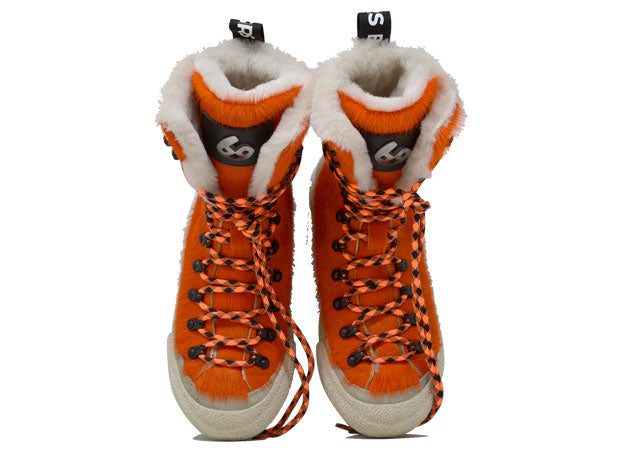 "LA MAMMUT ARANCIO" |Women - Handmade Boot in 100% Cowhide Leather Handmade in Italy