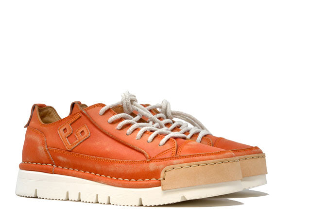 Model "LA PAPAYA" - Handmade Shoe in 100% Leather Made in Italy