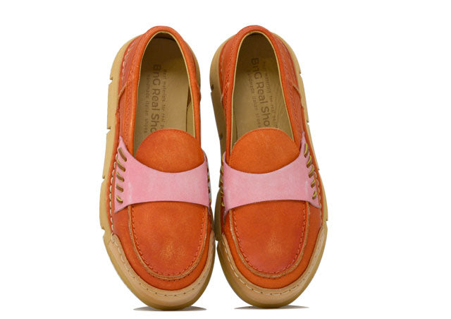 "LA PENNY ARANCIO H" - Mocassino Artigianale in Pelle 100% fatto in Italia