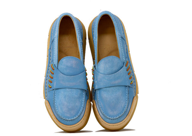 "LA PENNY CIELO H" - Mocassino Artigianale in Pelle 100% fatto in Italia