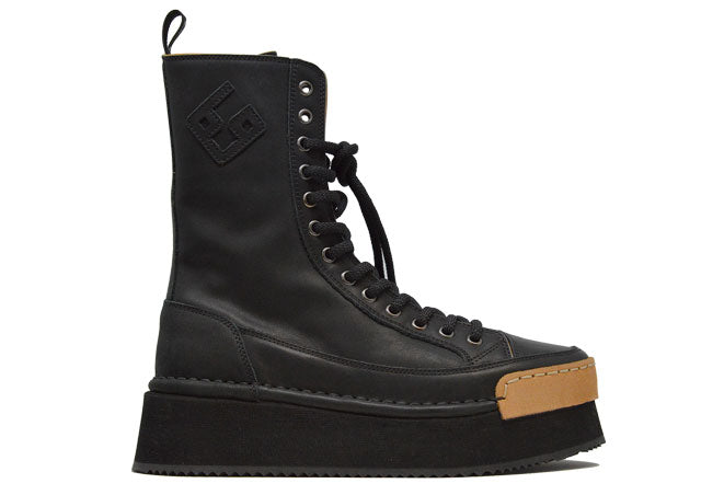 "LA ROCK BLACK" - 100% Handmade Leather Boot Made in Italy