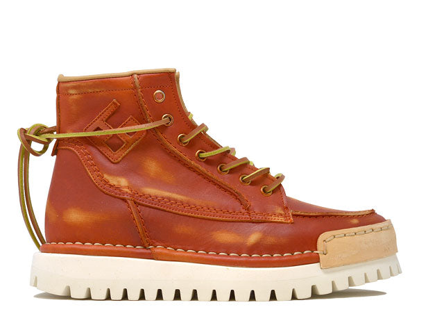 "LA YANKEE ARANCIO" | Men - 100% Handmade Leather Ankle Boot Made in Italy
