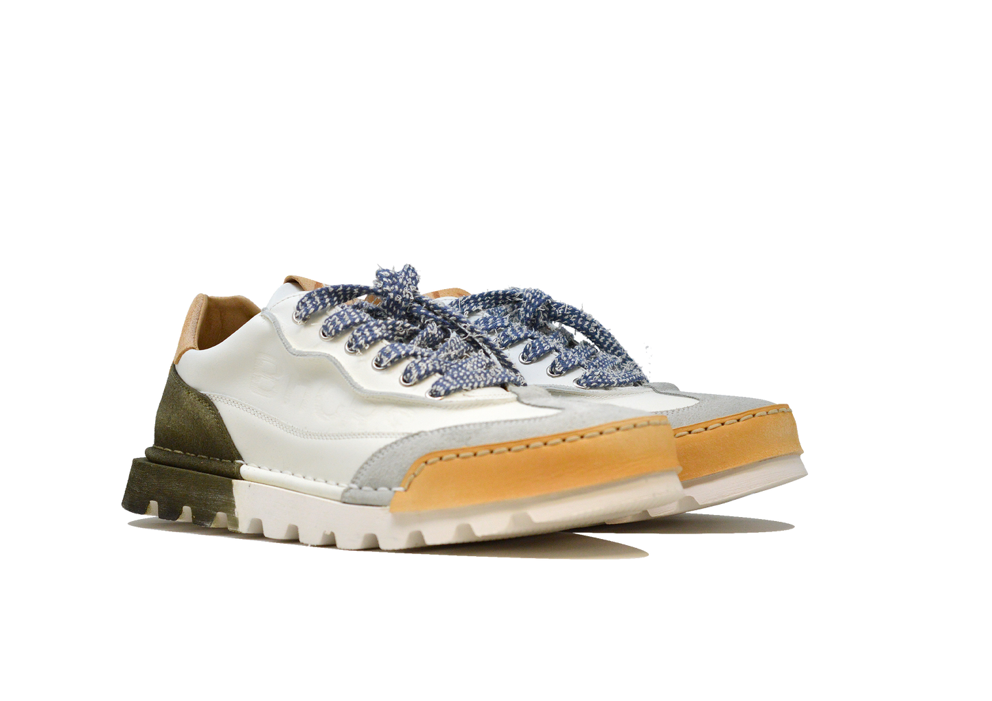 "LA SNEAKER SFUMATA MILITARE" - Scarpa Artigianale in Pelle 100% fatta in Italia