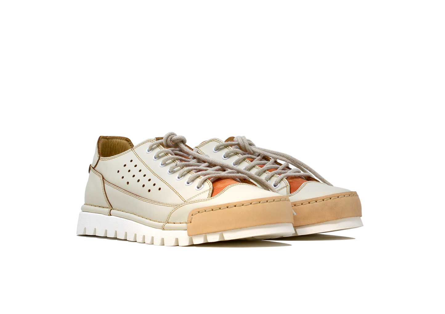 "L'HAWAIANA ARANCIO" - Scarpa Artigianale in Pelle 100% fatta in Italia