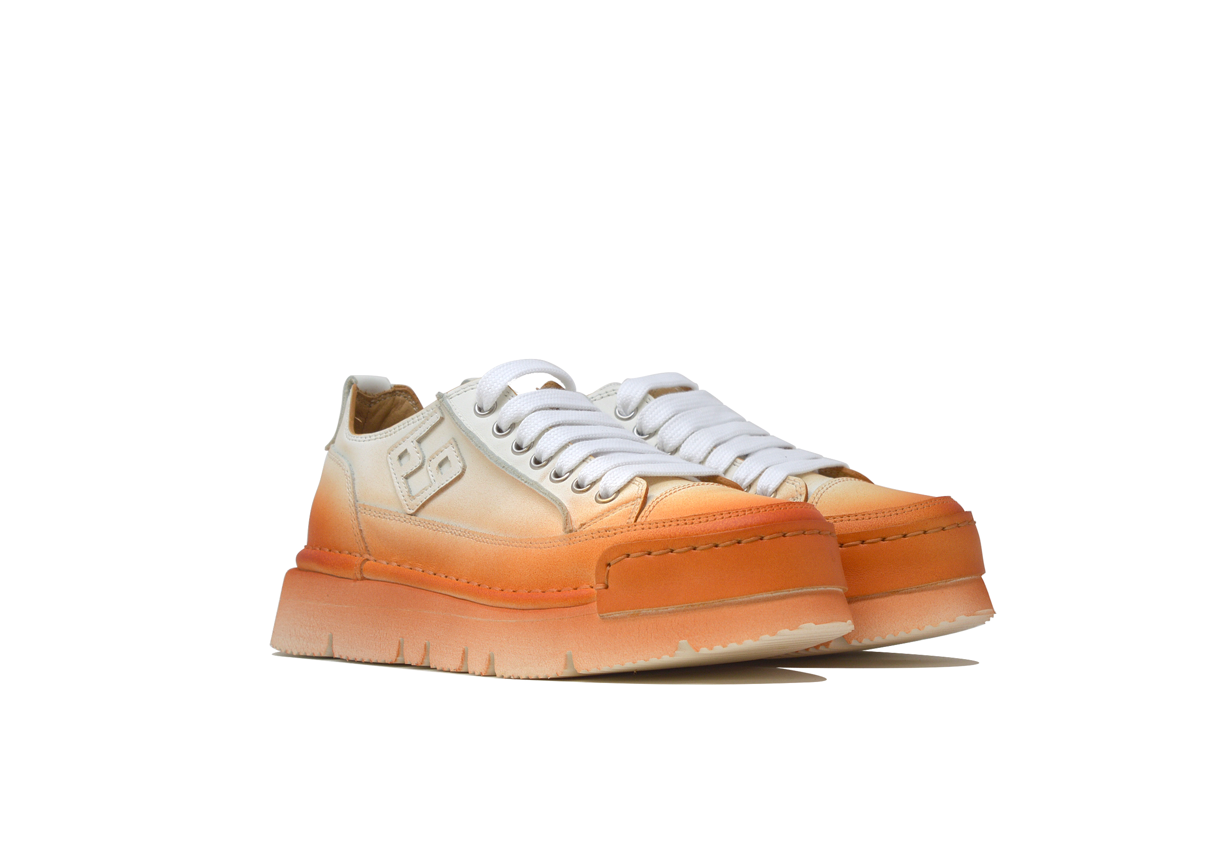 "LA PERLA SFUMATA ARANCIO" - Scarpa Artigianale  in Pelle 100% fatta in Italia