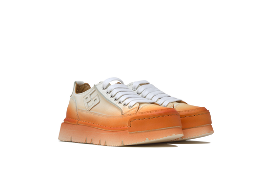"LA PERLA SFUMATA ARANCIO" - Scarpa Artigianale  in Pelle 100% fatta in Italia