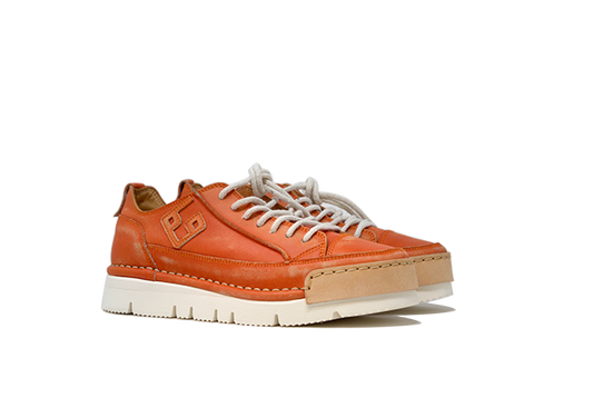 Model "LA PAPAYA" - Handmade Shoe in 100% Leather Made in Italy