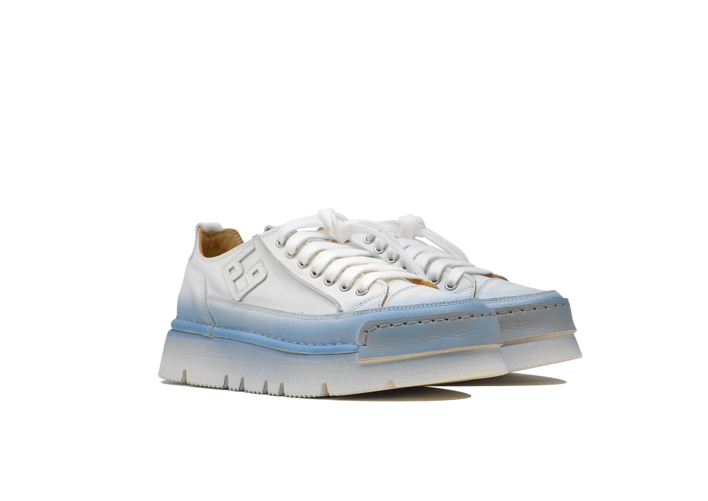 "LA PERLA SFUMATA CIELO" - Scarpa Artigianale  in Pelle 100% fatta in Italia