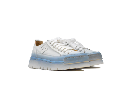 "LA PERLA SFUMATA CIELO" - Scarpa Artigianale  in Pelle 100% fatta in Italia