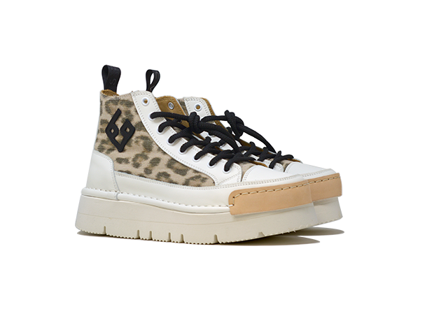 "LA LEO BLACK ZEPPA" - Polacco Artigianale  in Canvas 100% fatta in Italia