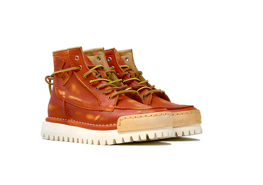 "LA YANKEE ARANCIO" | Men - 100% Handmade Leather Ankle Boot Made in Italy