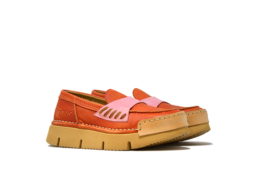 "LA PENNY ARANCIO H" - Mocassino Artigianale in Pelle 100% fatto in Italia