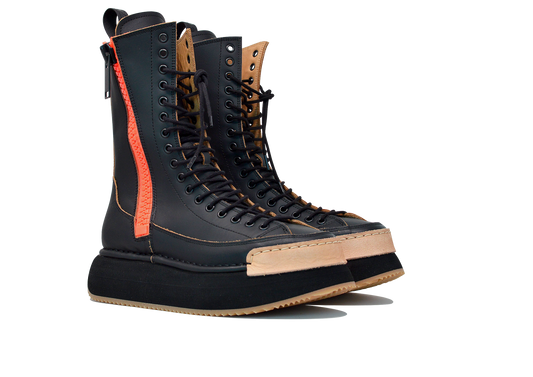 "LA DIVINA BLACK" - 100% Handmade Leather Boot Made in Italy