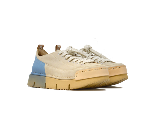 "LA DINAMICA SFUMATA CIELO" - Scarpa Artigianale  in Pelle 100% fatta in Italia