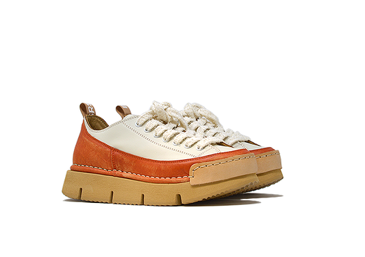 "LA DINAMICA ARANCIO" - Scarpa Artigianale  in Pelle 100% fatta in Italia