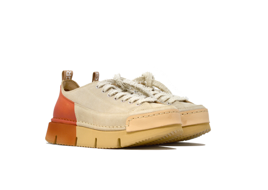"LA DINAMICA SFUMATA ARANCIO" - Scarpa Artigianale  in Pelle 100% fatta in Italia