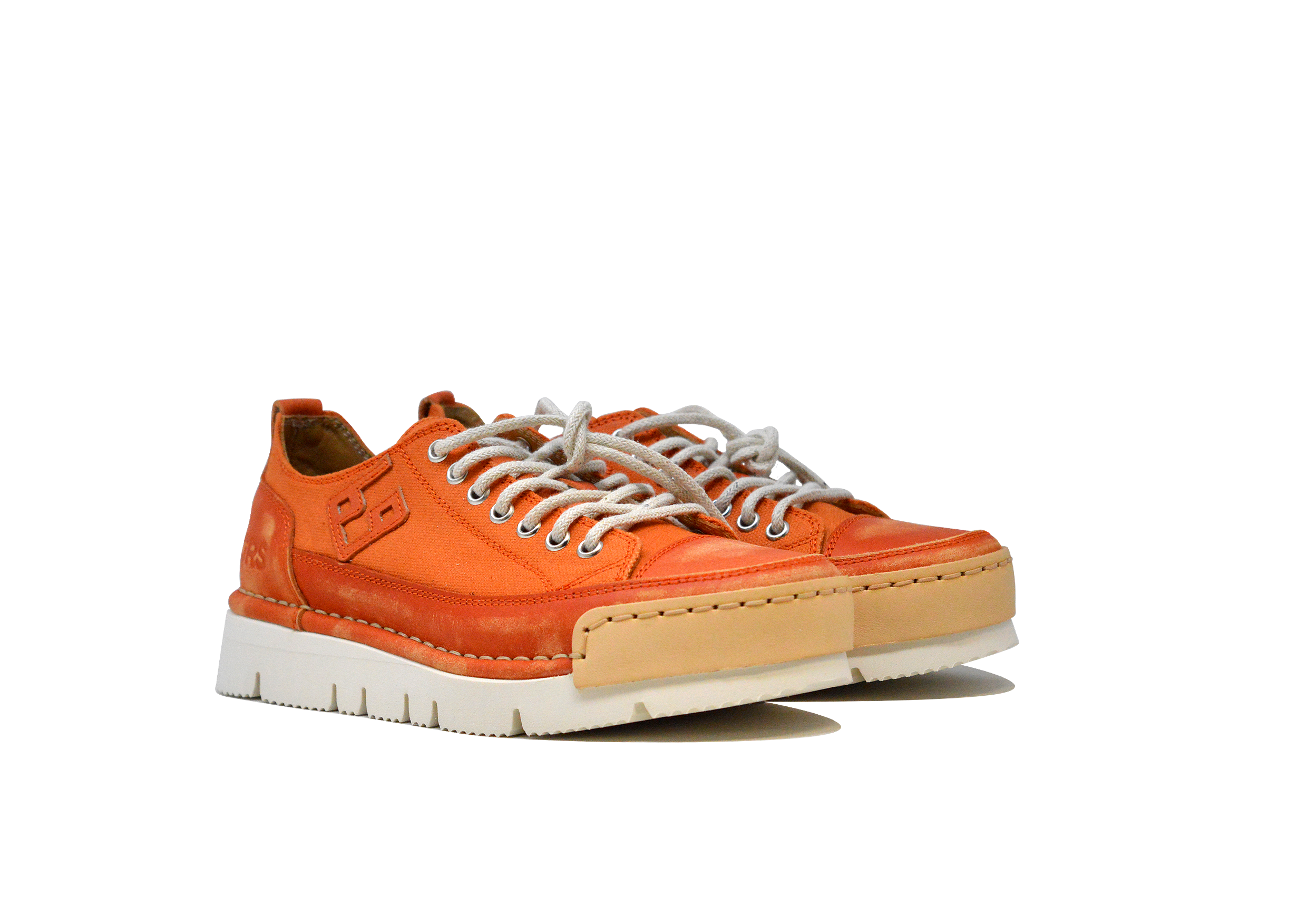 "LA PAPAYA CANVAS LOW" - Scarpa Artigianale  in Canvas 100% fatta in Italia