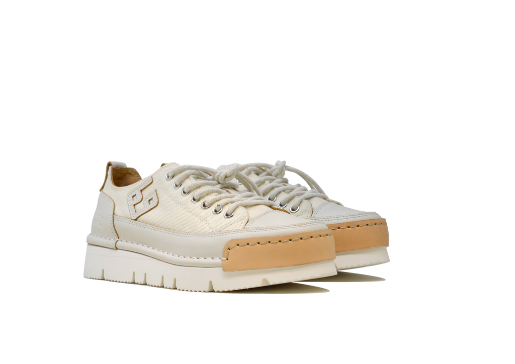 "LA PERLA CANVAS LOW" - Scarpa Artigianale  in Canvas 100% fatta in Italia