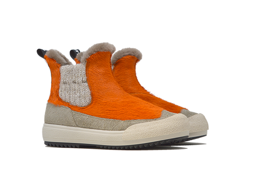 "LA YETI BEATLES ARANCIO" |Women - Handmade Shoe in Cowhide 100% Handmade in Italy