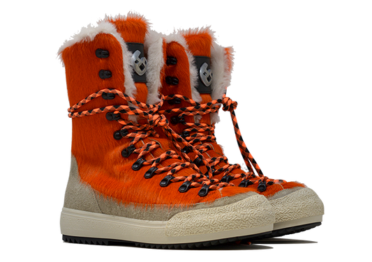 "LA MAMMUT ARANCIO" |Women - Handmade Boot in 100% Cowhide Leather Handmade in Italy