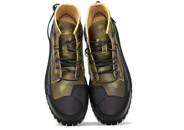 "LA BIKER MILITARE" | Men - 100% Handmade Leather Ankle Boot Made in Italy