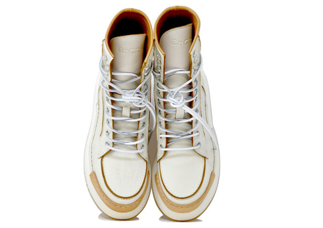 "LA BIKER CAFFELATTE" |Women - 100% Handmade Leather Ankle Boot Made in Italy