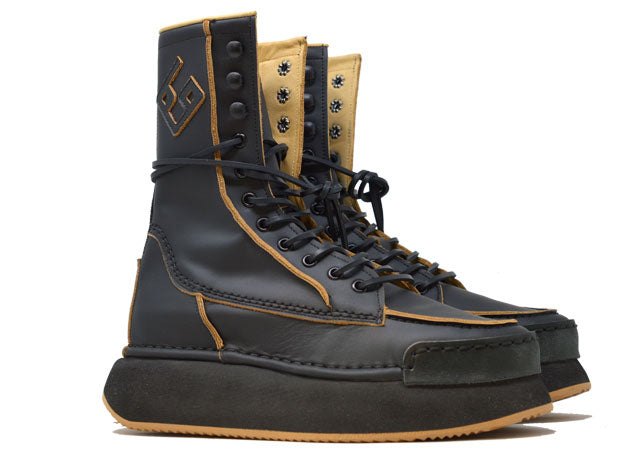 "LA BIKER NERA" |Women - 100% Handmade Leather Ankle Boot Made in Italy