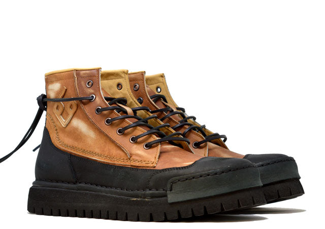 "LA BIKER NOCCIOLA" | Men - 100% Handmade Leather Ankle Boot Made in Italy