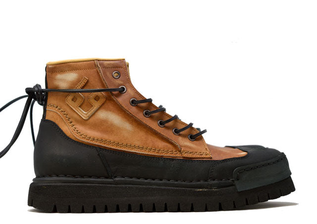 "LA BIKER NOCCIOLA" | Men - 100% Handmade Leather Ankle Boot Made in Italy