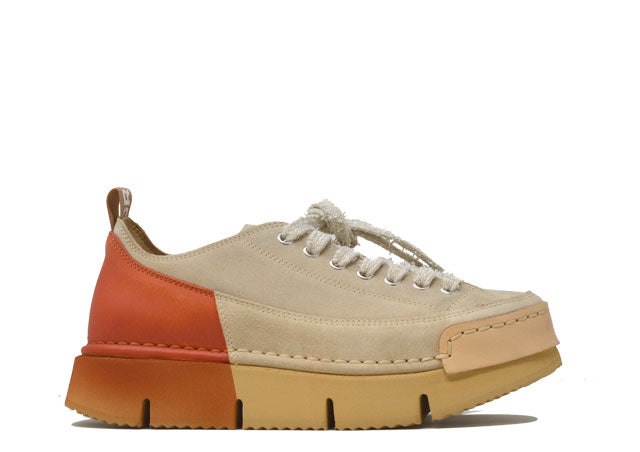 "LA DINAMICA SFUMATA ARANCIO" - Scarpa Artigianale  in Pelle 100% fatta in Italia