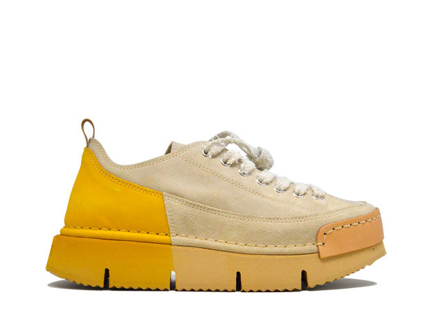 "LA DINAMICA SFUMATA GIALLA" - Scarpa Artigianale  in Pelle 100% fatta in Italia