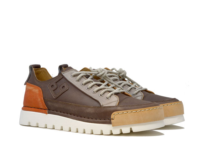 "LA PATCH MOKA" - Scarpa Artigianale  in Pelle 100% fatta in Italia