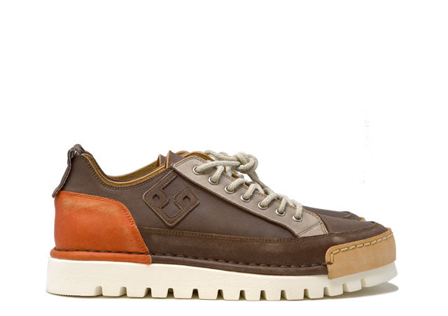 "LA PATCH MOKA" - Scarpa Artigianale  in Pelle 100% fatta in Italia