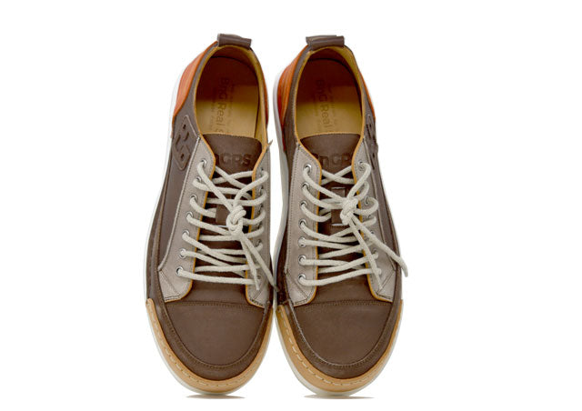 "LA PATCH MOKA" - Scarpa Artigianale  in Pelle 100% fatta in Italia