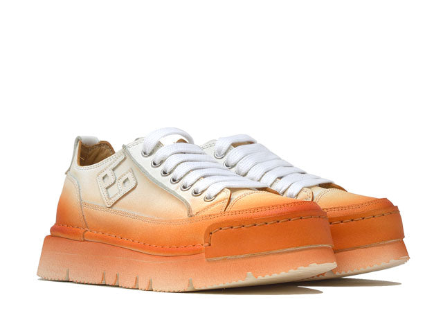 "LA PERLA SFUMATA ARANCIO" - Scarpa Artigianale  in Pelle 100% fatta in Italia