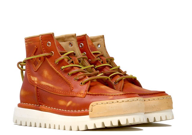 "LA YANKEE ARANCIO" | Men - 100% Handmade Leather Ankle Boot Made in Italy
