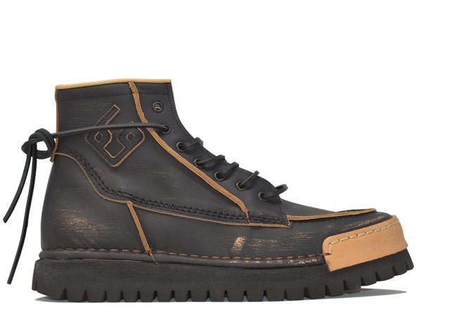 Model "LA JANKEE NERA" - 100% Handmade Leather Shoe Made in Italy