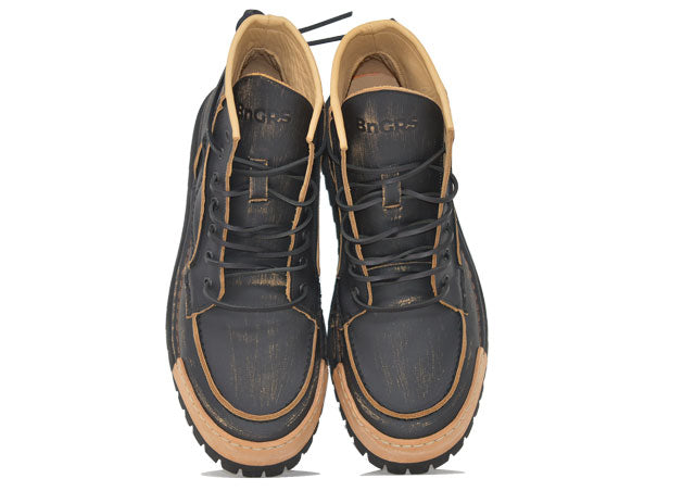 Model "LA JANKEE NERA" - 100% Handmade Leather Shoe Made in Italy