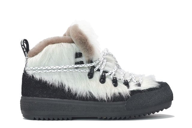 "LA YETI BIANCO/NERO" |Donna - Scarpa Artigianale  in Pelle bovina 100% fatto a mano in Italia