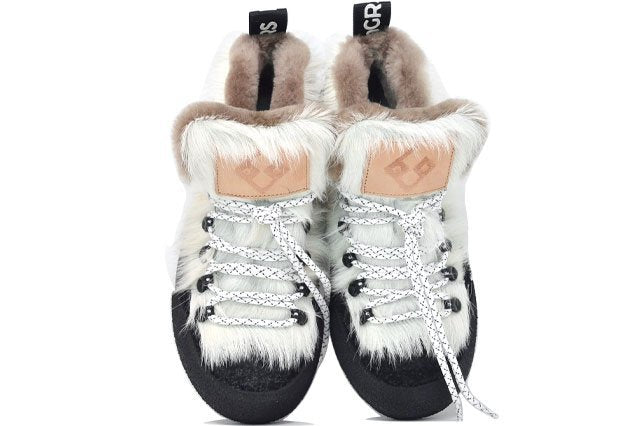 "LA YETI BIANCO/NERO" |Donna - Scarpa Artigianale  in Pelle bovina 100% fatto a mano in Italia
