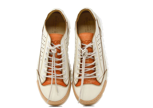 "L'HAWAIANA ARANCIO" - Scarpa Artigianale  in Pelle 100% fatta in Italia