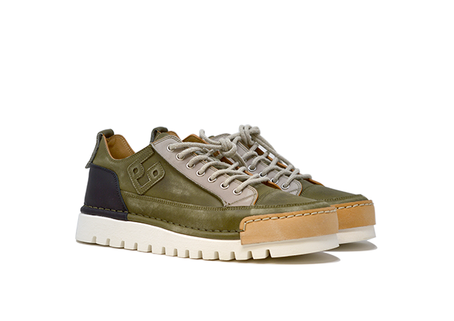 "LA PATCH MILITARE" - Scarpa Artigianale  in Pelle 100% fatta in Italia