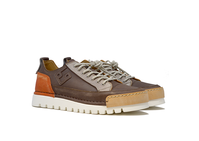 "LA PATCH MOKA" - Scarpa Artigianale  in Pelle 100% fatta in Italia