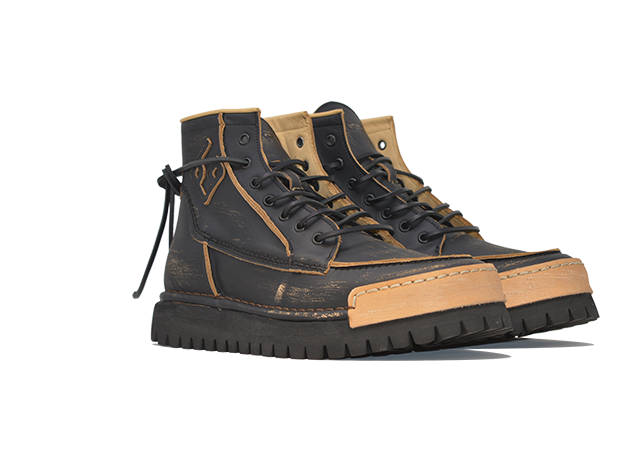 Model "LA JANKEE NERA" - 100% Handmade Leather Shoe Made in Italy