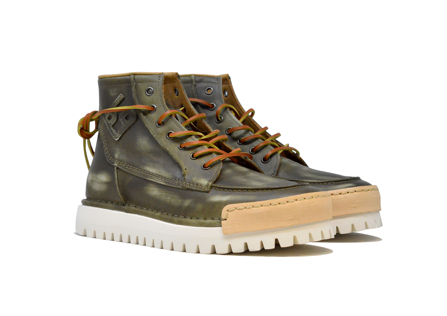 Model "LA JANKEE MILITARE" - 100% Handmade Leather Shoe Made in Italy